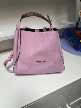 Kate Spade Knott Lilac Purple Pebbled Leather Tote Crossbody Bag
